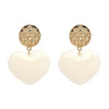 Peach Heart Earrings Retro Series Acrylic Stud Earrings for Women(White)