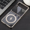 For Samsung Galaxy Z Flip4 6D Glossy Electroplated PC MagSafe Phone Case(Titanium Gray)