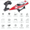 HongXunJie HJ806 2.4Ghz Water Cooling High Speed Racing Boats with Remote Controller, Auto Flip Function, 200m Control Distance(Red)