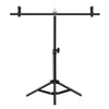 67cm T-Shape Photo Studio Background Support Stand Backdrop Crossbar Bracket with Clips, No Backdrop(Black)