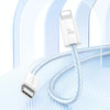 USAMS US-SJ657 U86 PD30W USB-C/Type-C to 8 Pin Rainbow Braided Fast Charging Data Cable, Length: 1.2m(Blue)