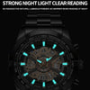 BINBOND S033 Hollowed Mechanical 30m Waterproof Luminous Quartz Watch, Color: Full Gold-Black-Gold