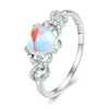 BSR369 Sterling Silver S925 Heart Moonstone Ring(No.6)