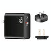 PD-65W USB-C / Type-C + QC3. 0 USB Laptop Charging Adapter + 2m USB-C / Type-C to USB-C / Type-C Data Cable Set, AU Plug / US Plug(Black)