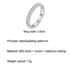 No.6 S925 Sterling Silver Platinum-plated Fine Flash Zircon Single Ring