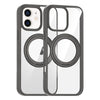 For iPhone 12 High Transparency 360 Degree Rotating Holder MagSafe Phone Case(Titanium Gray)