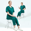 Women Grooming Pet Dental Work Clothes Short-Sleeved Top + Pants Set, Size: XL(Dark Green)