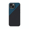 For iPhone 15 ABEEL C Carbon Fiber Series 6D Micro Relief MagSafe Phone Case(Black Blue)