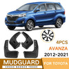 For Toyota Avanza 2012-2021 4pcs/Set Car Auto Soft Plastic Splash Flaps Fender Guard