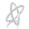 MSR036-8 S925 Sterling Silver White Gold Plated Dual Layer Moissanite Ring Hand Decoration