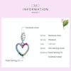 S925 Sterling Silver Rainbow Heart Pendant DIY Bracelet Necklace Accessories