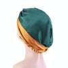 TJM-433 Double Layer Elastic Headscarf Hat Silk Night Cap Hair Care Cap Chemotherapy Hat, Size:  M (56-58cm)(Green Khaki)