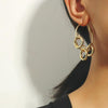 1 Pair Knotted Circle Earrings Female Alloy S925 Silver Needle Earrings Exaggerated Gold Earrings