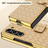 For Samsung Galaxy Z Fold6 VIETAO Woven Leather Metal Ring Phone Case(Black)