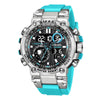 SMAEL 1803B Outdoor Waterproof Multifunctional Alloy Sports Watch(Lake Blue)