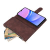 For Samsung Galaxy A16 5G Multifunctional Frosted Zipper Wallet Leather Phone Case(Coffee)