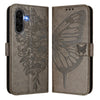For Samsung Galaxy A56 5G Global Embossed Butterfly Leather Phone Case(Grey)