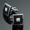Laser Metal Brass Men Shirt Cufflinks, Color: Black back