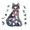Fox Wooden Alien Puzzle Irregular Three-Dimensional Animal Puzzle, Size: M