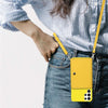 For Samsung Galaxy S22 Ultra 5G Crossbody Lanyard Wallet Card Bag Phone Case(Yellow)