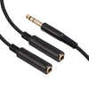 3718 6.35mm Male to Dual Female 1/4 TRS Stereo Audio Cable, Length: 30cm
