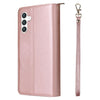 For Samsung Galaxy S25 5G 9-Card Slots Zipper Wallet Bag Leather Phone Case(Rose Gold)