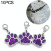 10 Dark Purple Enamel Paw Print Charms - Jewellery Making