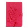 For Galaxy Tab A 10.1 (2016) / P580 Butterflies Love Flowers Embossing Horizontal Flip Leather Case with Holder & Card Slots & Wallet(Magenta)
