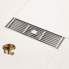 All Copper Brushed Anti-Odor Floor Drain Gravity Copper Core Bathroom Floor Drain, Specification: 8x30cm Long Medium Drain