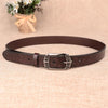 ZK--067 Retro Engraved Buckle Butterfly Print Pin Buckle Leather Belt, Length: 110cm(Brown)