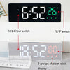0715 Voice-activated LED Mute Date Temperature Display Electronic Clock(Black Surface Red Light)
