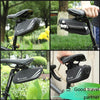 WEST BIKING YP0707219 Bicycle Portable Reflective Tail Bag Waterproof Saddle Bag Hard Shell Seat Tube Bag Riding Equipment(Black)