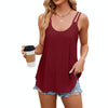 Women Tank Tops Summer Sleeveless Spaghetti Straps Camisole Top, Size: S(Wine Red)