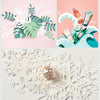 10 in 1 Creative Paper Cutting Shooting Props Tree Leaves Papercut Jewelry Cosmetics Background Photo Photography Props(Milky White)