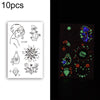 10 PCS Waterproof Color Luminous Tattoo Sticker Face Sticker(EX-034)