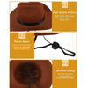 Adjustable Brown Pet Cowboy Hat, Size M - Dogs & Cats