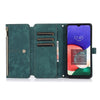 For Samsung Galaxy A22 5G Dream 9-Card Wallet Zipper Bag Leather Phone Case(Green)