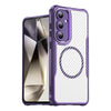 For Samsung Galaxy S24 5G Carbon Fiber Texture MagSafe Translucent Phone Case(Purple)