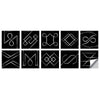 Geometric Pattern Staircase Wall Tile Sticker Kitchen Stove Water And Oil Proof Stickers, Specification: M: 15x15cm(HT-020 Geometric Silver)