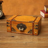 Antique Distressed Cosmetic Storage Box Dressing Table Props For Shooting ScenesSpecification 6280-01GK02 Yellow + Lock