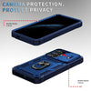For Samsung Galaxy S25+ 5G Sliding Camshield TPU Hybrid PC Phone Case with Holder(Navy Blue)