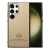 For Samsung Galaxy S23 Ultra 5G Twill Fabric Leather Skin Back Phone Case(Khaki)