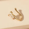 Butterfly Nose Clip Copper Inlaid Zircon U-shaped Nose Decoration(A-1205 Silver)