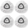4 PCS Rotating Triangle Cotton Yarn Mop Head Mop Replacement Cloth For O-Cedar/Vileda