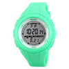 SKMEI 1025 Multifunctional Female Outdoor Fashion Waterproof Large Dial Silicone Watchband Wrist Watch(Green)