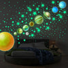 YG028 Nine Planets Dots Stars Glow In The Dark Stickers Luminous Wall Stickers For Kids Room