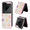 For Samsung Galaxy Z Flip5 Printed Double Buckle RFID Anti-theft Phone Case(Blossoming Flowers)