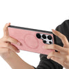 For Samsung Galaxy S25 5G Solid Color Retro Magsafe PU Back Cover Phone Case(Pink)