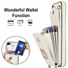 For Samsung Galaxy S22 5G Ring Holder RFID Card Slot Phone Case with Long Lanyard(Beige)