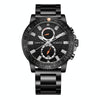 OCHSTIN 7250 Fashion Steel Strap Multifunctional Quartz Men Watch(Black+Black)